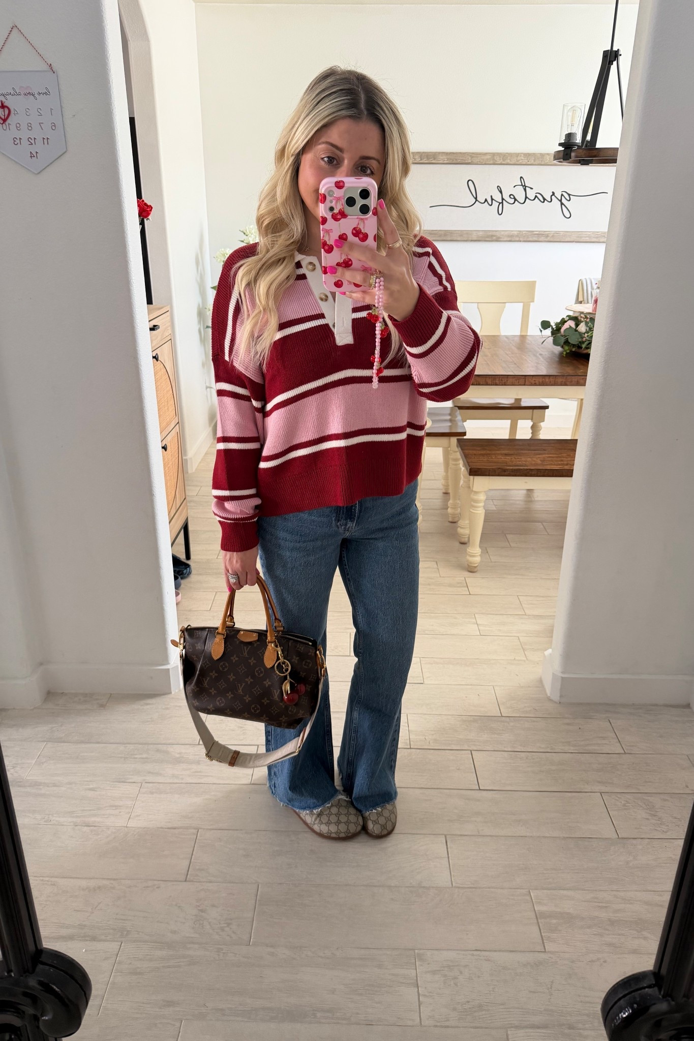 OOTD 
Sweater small
Flare jeans 27 short
Gucci clogs tts

#LTKValentine #LTKootd