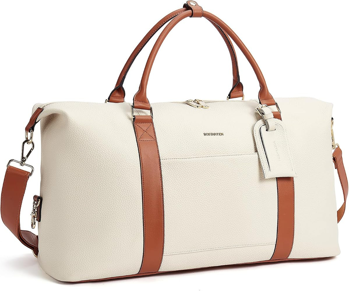 BOSTANTEN Weekender Bags for Women Leather Duffle Bag for Travel Overnight Duffel Carry on Large ... | Amazon (US)