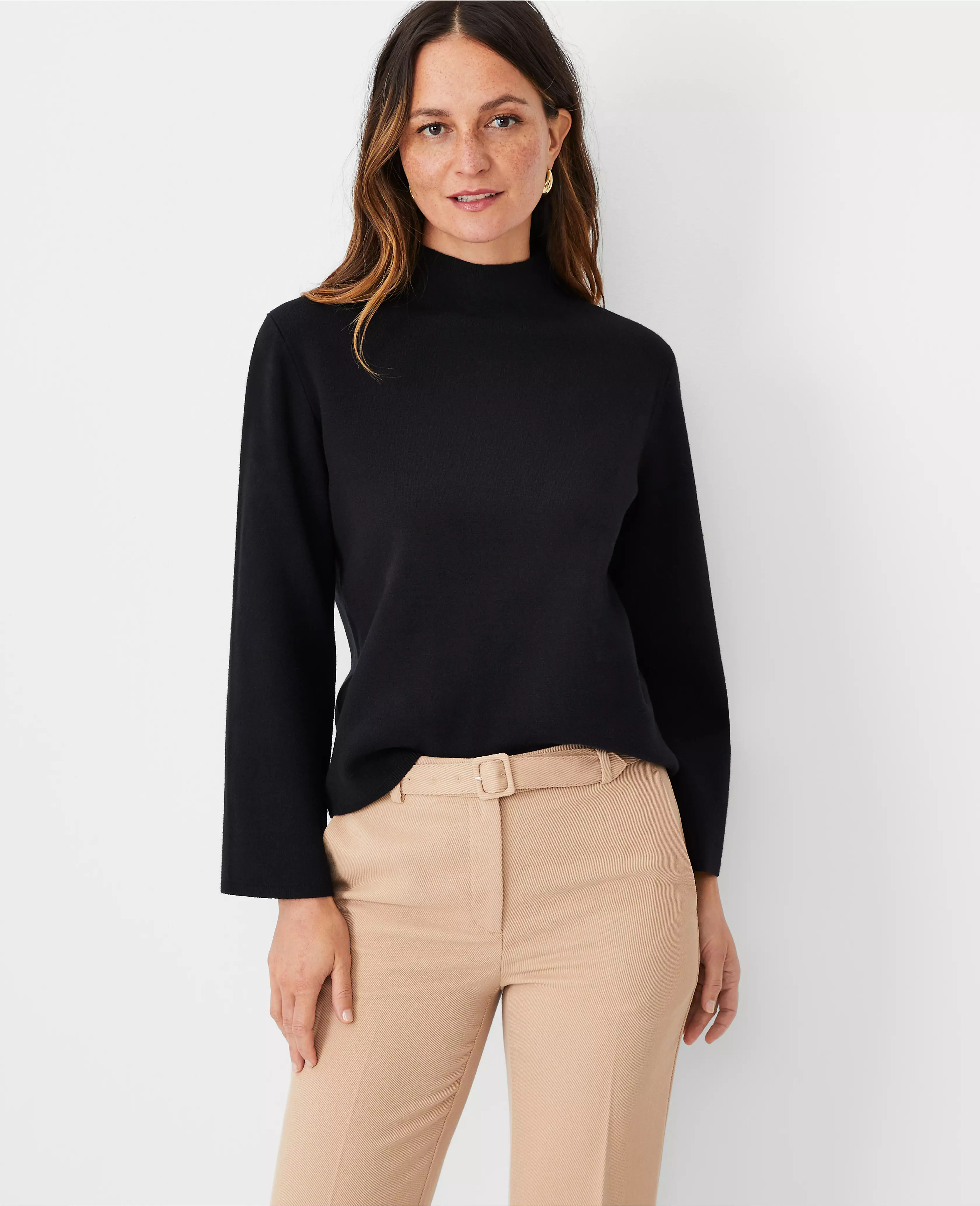 Mock Neck Flare Sleeve Sweater | Ann Taylor (US)