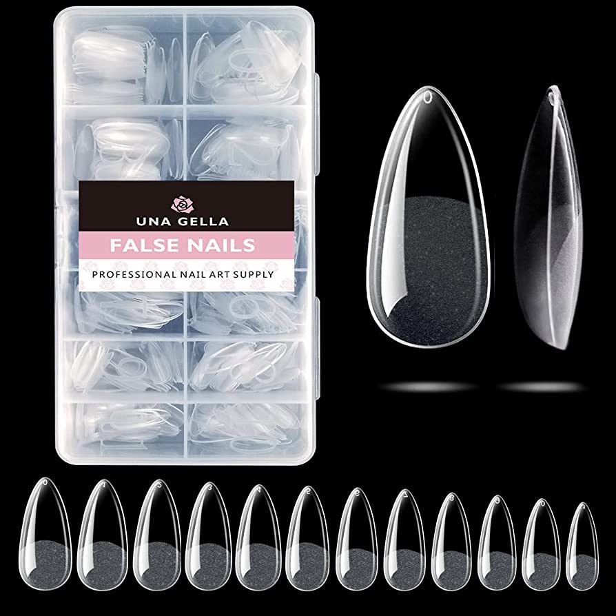 UNA GELLA Almond Fake Nails 216pcs Almond Press on Nails Pre-shape Almond Nails Tips for Full Cov... | Amazon (US)