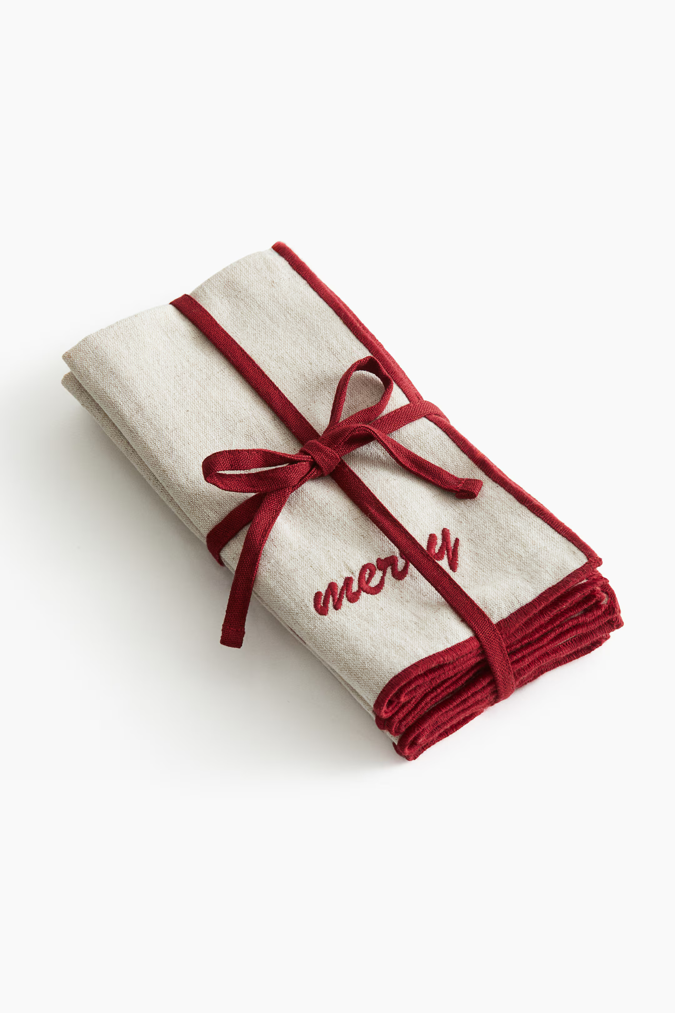 4-pack Embroidered Napkins | H&M (US + CA)