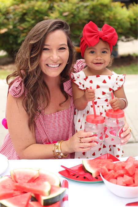 Summer picnic party style with my little girl / summer po nice dress / mommy and me outfits / watermelon theme 

#LTKKids #LTKFamily #LTKParties