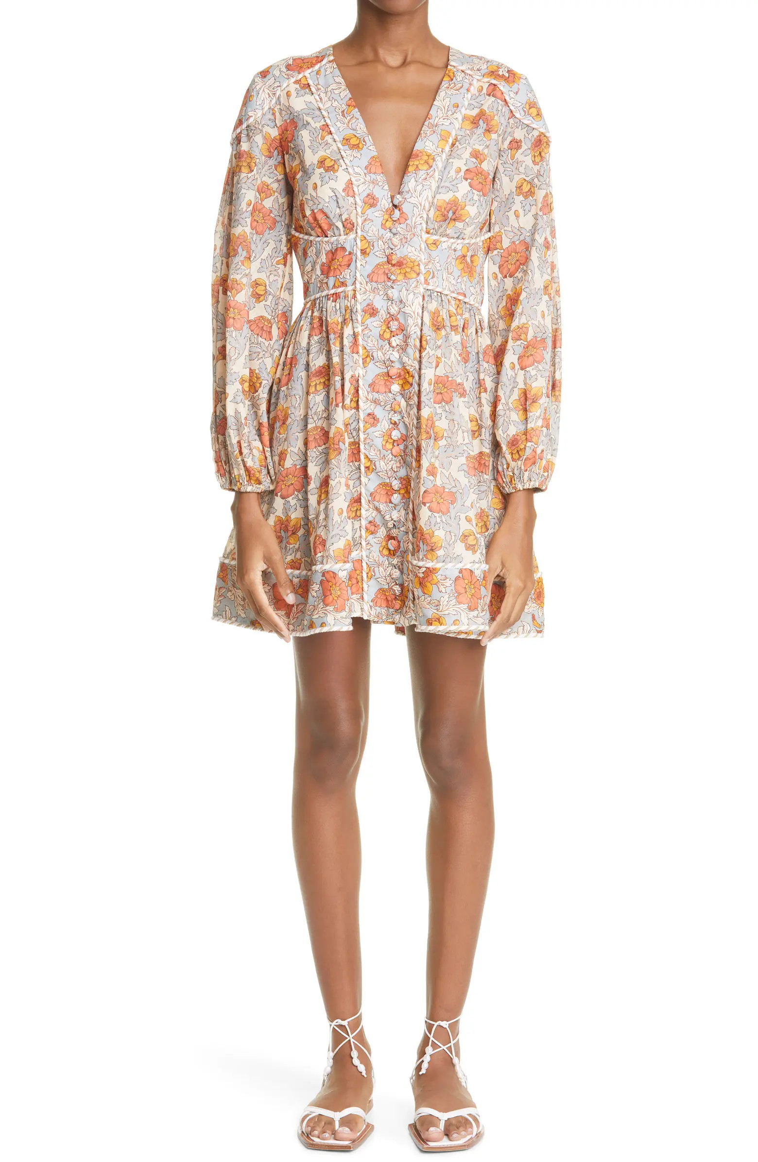 Zimmermann Floral Print Cotton Voile Minidress | Nordstrom | Nordstrom