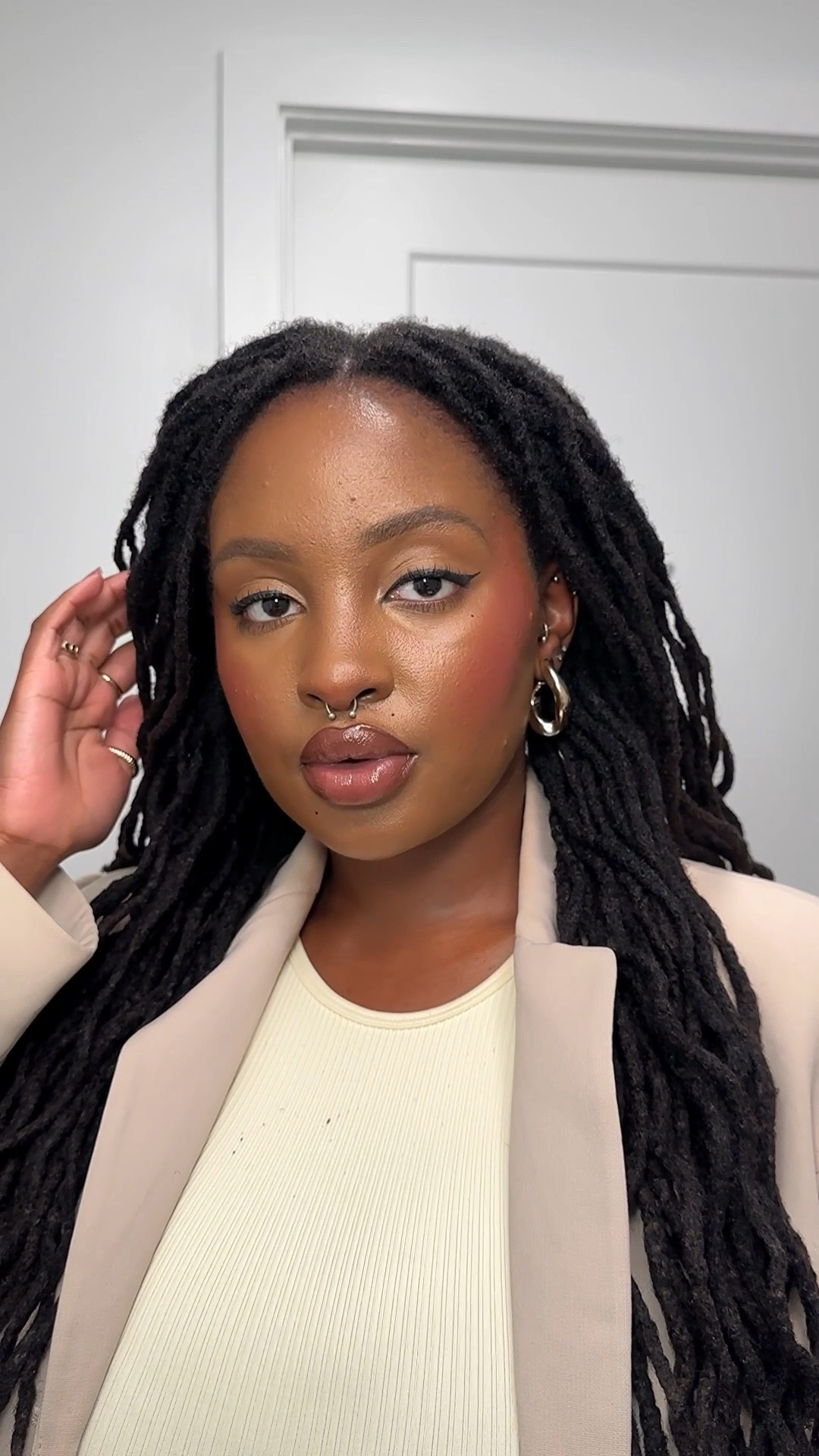 GRWM: Hair, makeup & Fragrance with a few reviews 

@blaqluxury: Great for sleeking back my edges and smells good, but it also causes build up so don’t over do it. 

@amika X @ellisbrooklyn dry shampoo: first time using dry shampoo and I love!! It helped to absorb excess oil in my hair and also gave my locs a good amount of volume 

@armanibeauty mascara: Love love love! I appreciate the length and definition it gives! 

@nyxcosmetics buttermelt blush - one word: PIGMENT!! This blush is really pigmented and this shade is so beautiful

@maybelline lifter gloss and liner: I love the creamy liner formula, it applies so easily and smooth. The gloss is really creamy too and a little goes a long way! 
@maybelline lasting fix setting spray is the goat, it works so well and is really affordable, blends makeup well without it oxidizing

@valentinobeauty: It’s crazy how all the fragrances in the born in Roma collection all smell good! I normally use the coral fantasy but the Donna one smells so good 😍😍




#LTKBeauty #LTKStyleTip #LTKSummerEdit