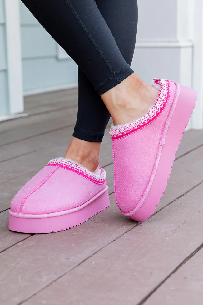 Sydney Pink Platform Slipper DOORBUSTER | Pink Lily