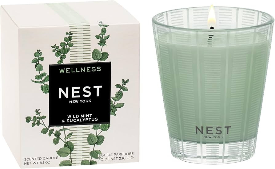 NEST New York Scented Classic Candle, Wild Mint & Eucalyptus - 8.1 oz - Up to 60-Hour Burn Time -... | Amazon (US)