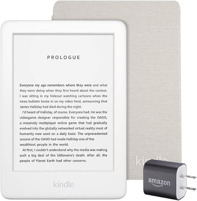 Kindle Essentials Bundle including Kindle, now with a built-in front light, White - Ad-Supported,... | Amazon (US)