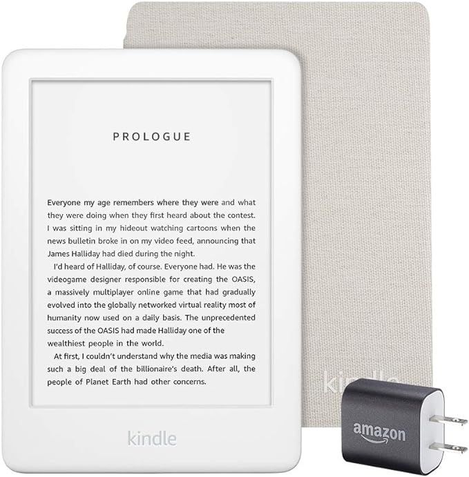 Amazon.com: Kindle Essentials Bundle including Kindle, now with a built-in front light, White - A... | Amazon (US)