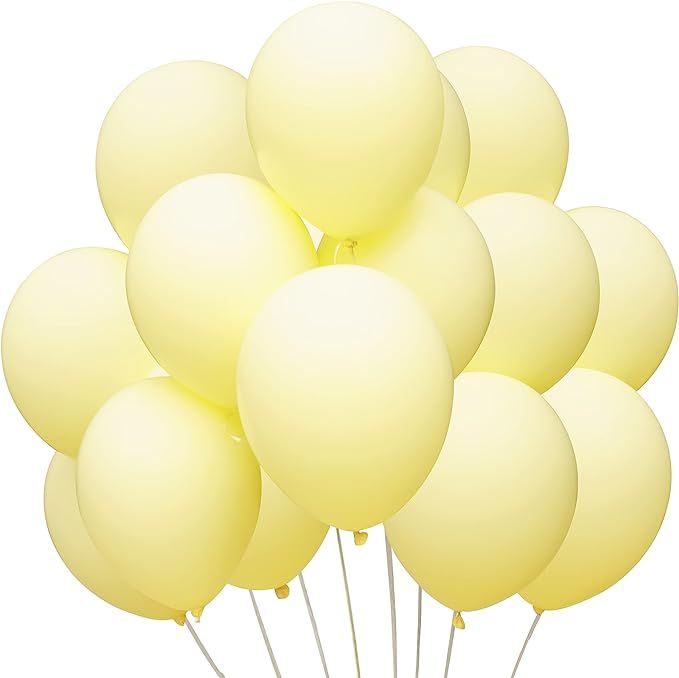 Jonhamwelbor Pastel Yellow Matte Balloons 12 inch 70 Pack Light Yellow Balloons Pale Yellow Macar... | Amazon (US)