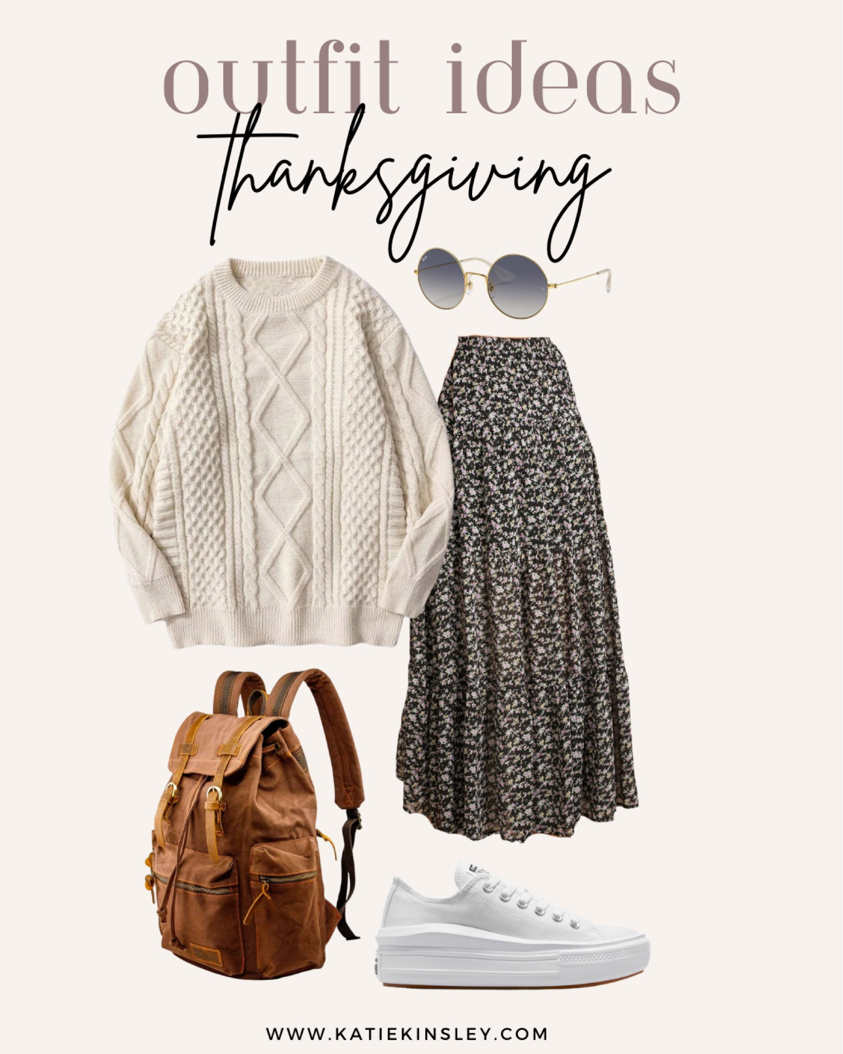 Thanksgiving outfit idea: long skirt, cable knit sweater, leather backpack, sneakers 

#LTKStyleTip #LTKFindsUnder100