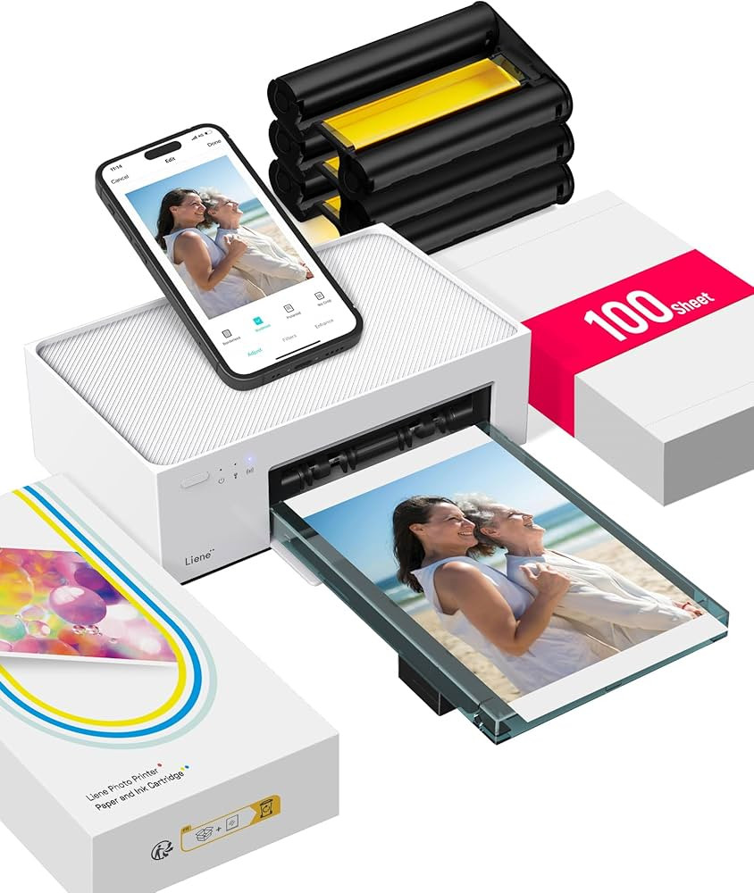 Liene 4x6'' Photo Printer, Phone Printer 100 Sheets, Full-Color Photo, Portable Instant Photo Pri... | Amazon (US)