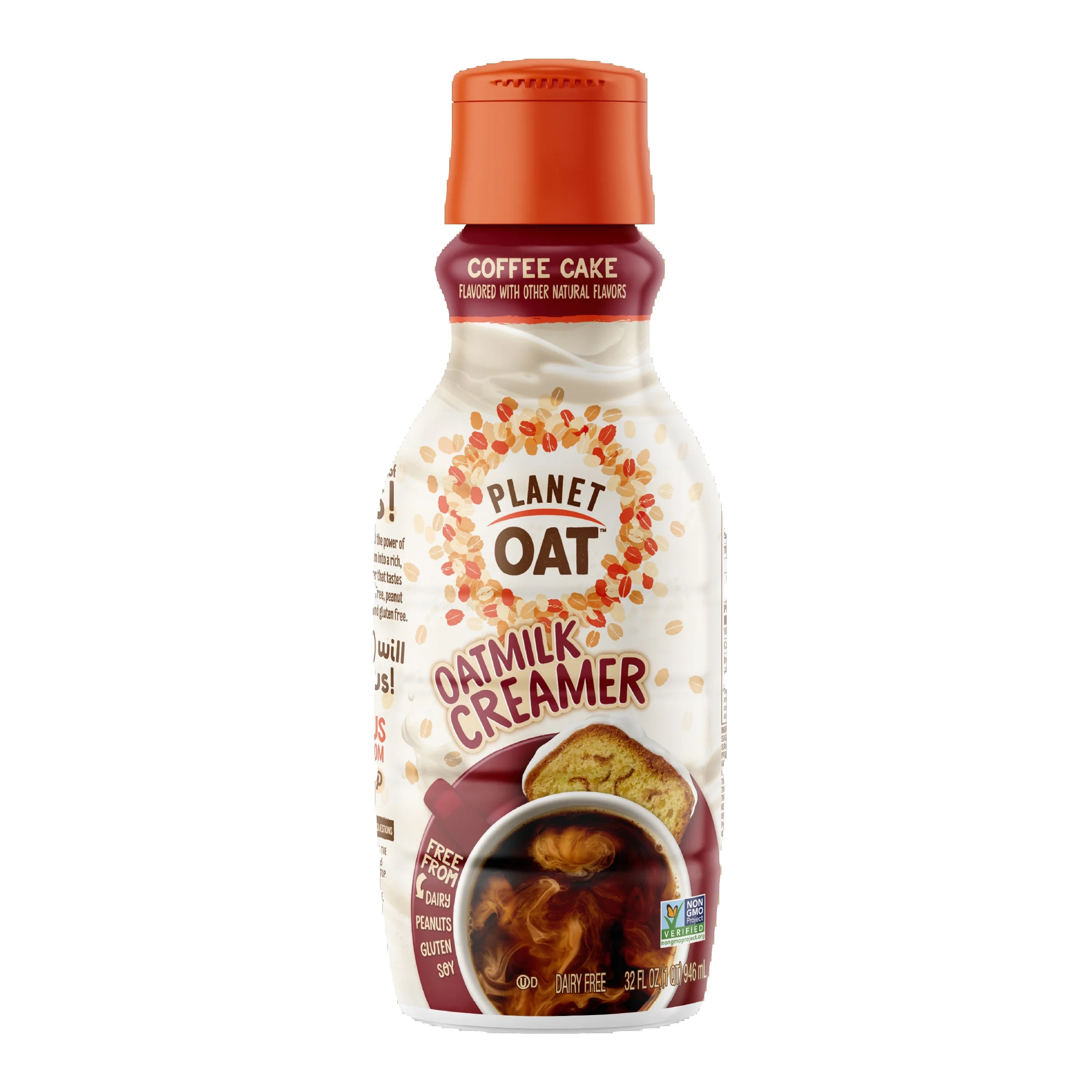 Planet Oat, Oatmilk Liquid Coffee Creamer, Coffee Cake Flavor, 32 oz Refrigerated, Plastic Bottle | Walmart (US)