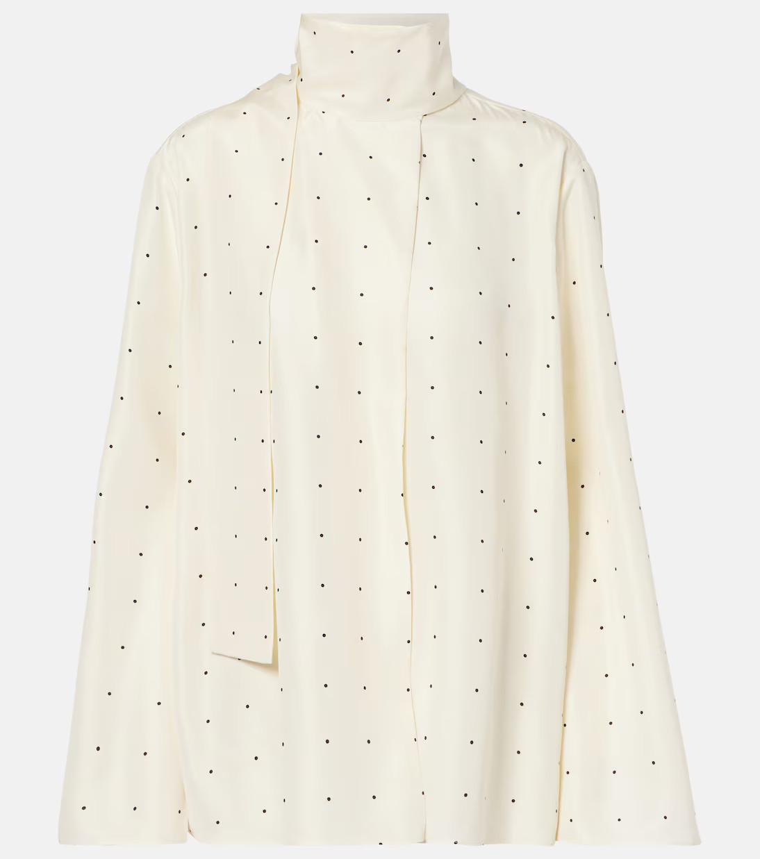 Polka-dot tie-neck silk foulard blouse | Mytheresa (UK)