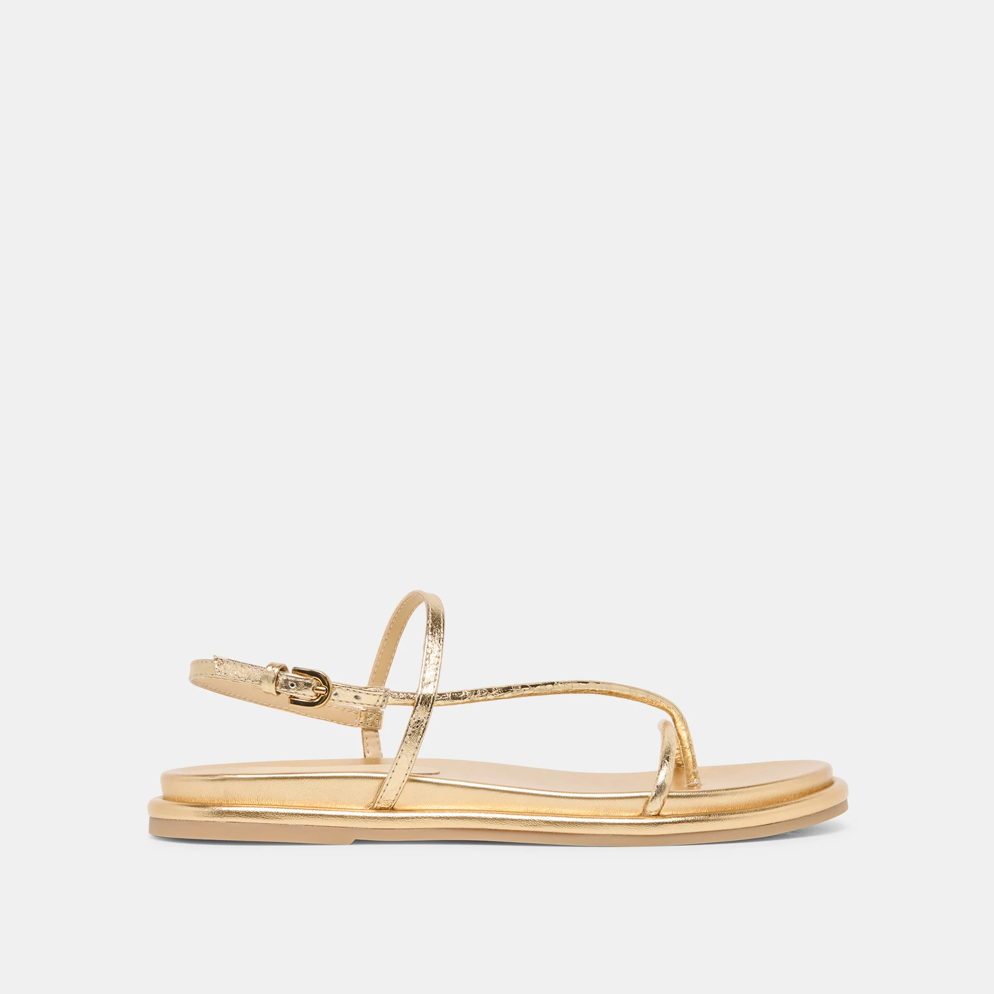 Dom Sandals Gold Distressed Leather | DolceVita.com