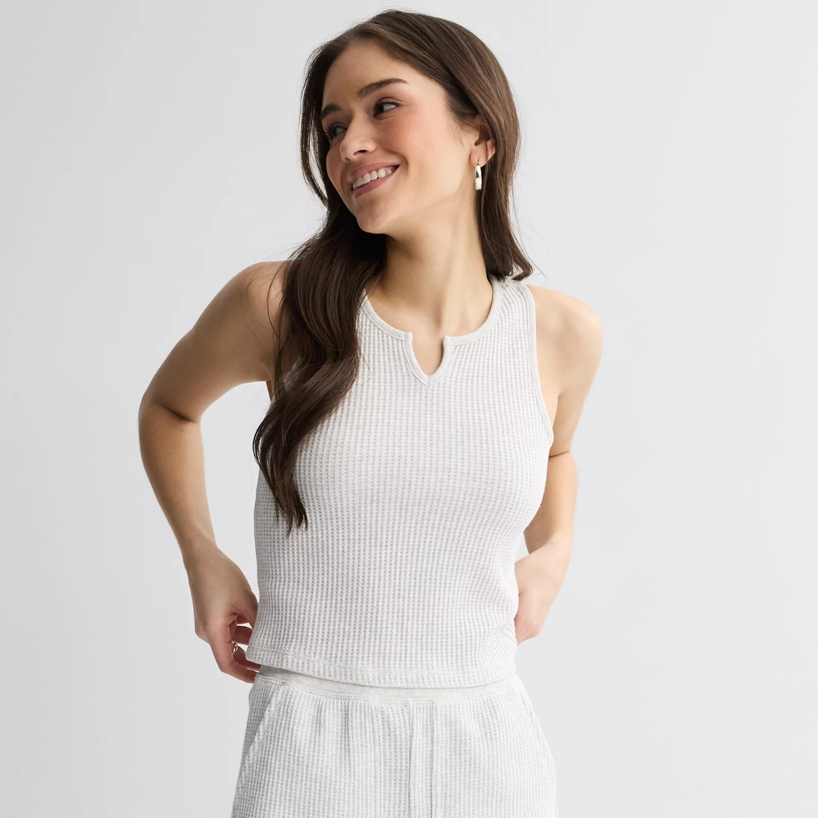 Juniors' SO\u00ae V-Neck Waffle Tank Top | Kohl's