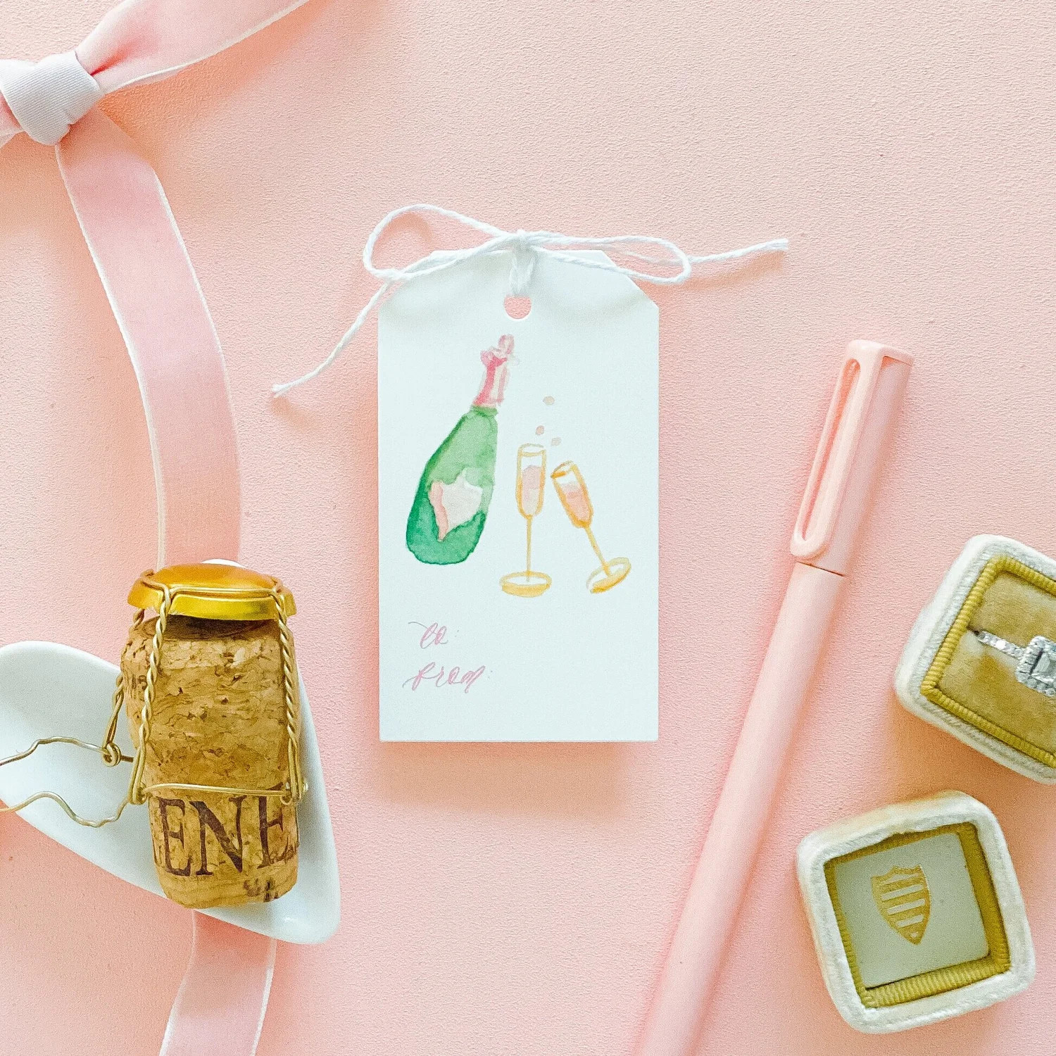 Champagne Toast Watercolor Gift Tags Set of 10 — Simply Jessica Marie | Simply Jessica Marie