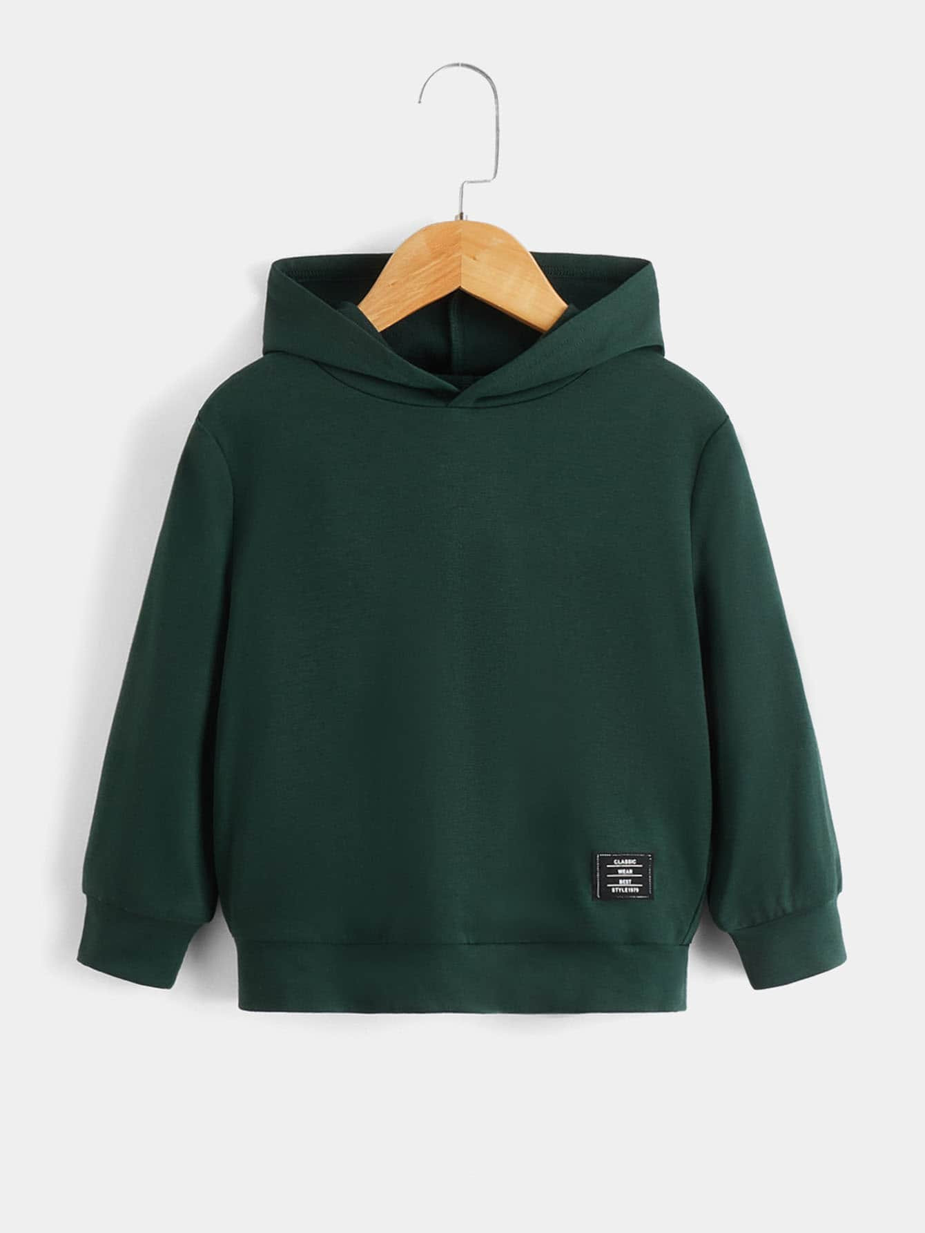 SHEIN Toddler Boys Letter Patched Detail Hoodie | SHEIN