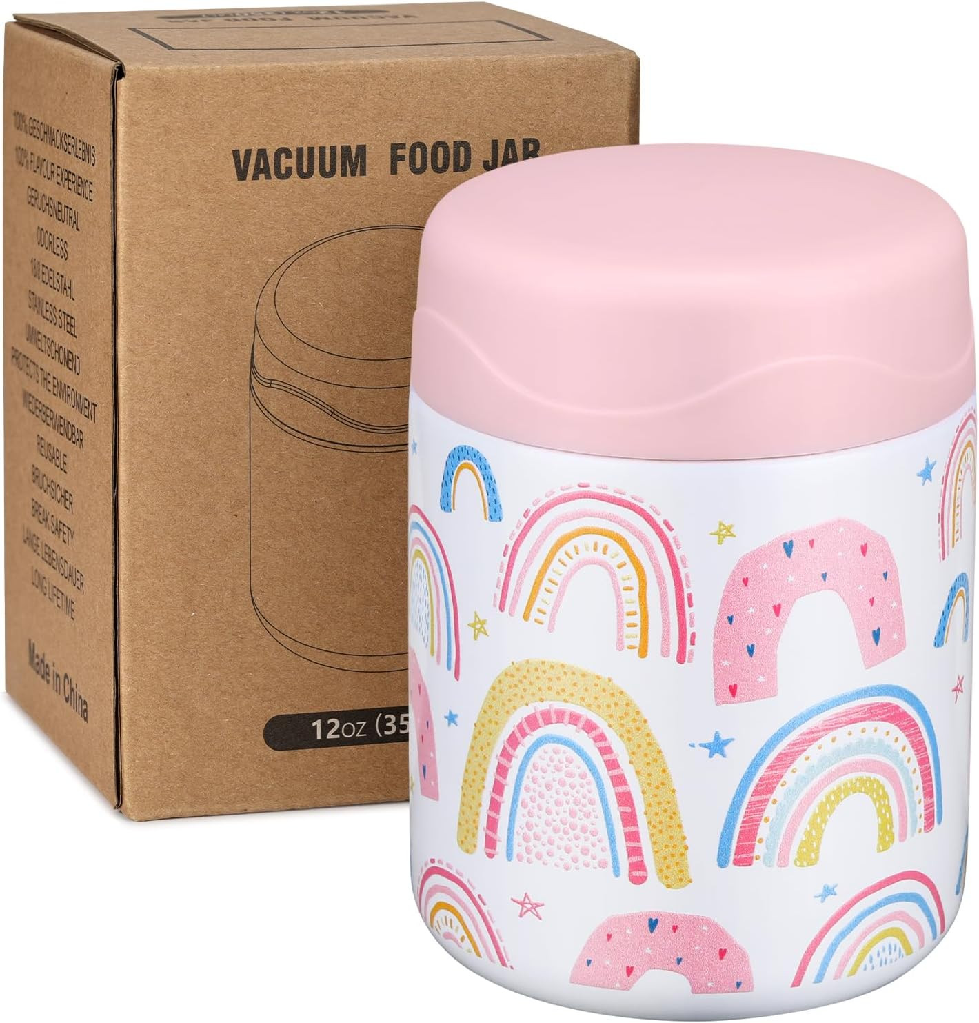 12oz Soup Thermo for Hot Food Kids Insulated Food Jar Wide Mouth Lunch Container Leak Proof Stain... | Amazon (US)