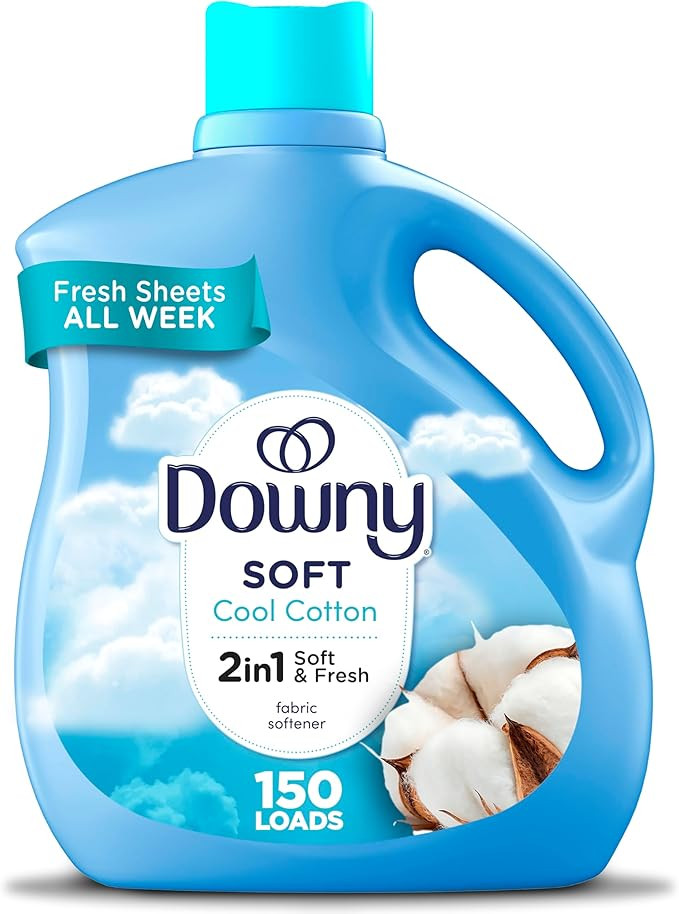 Downy Soft, 2 in 1 Soft and Fresh Liquid Fabric Softener, Cool Cotton, 111 fl oz, 150 Loads, Fabr... | Amazon (US)