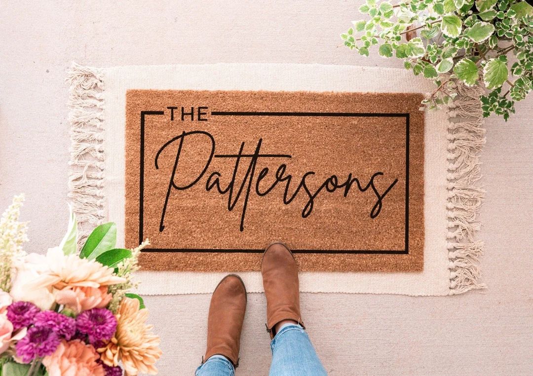 Custom Door Mat Outdoor Last Name Doormat Front Door Decor - Etsy | Etsy (US)