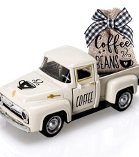 Huray Rayho Coffee Decor for Coffee Bar Metal Truck with Coffee Beans Burlap Sack Vintage Pickup ... | Amazon (US)