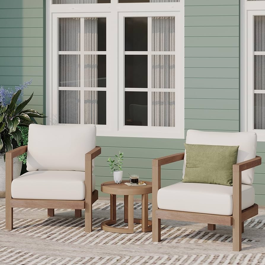 Christopher Knight Home Orion 3 Pieces Acacia Furniture Set, Patio Chair Chat Set with Coffee Tab... | Amazon (US)