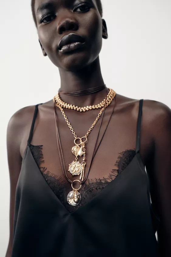 3-PACK CHAIN CORD CHARM NECKLACES | Zara US