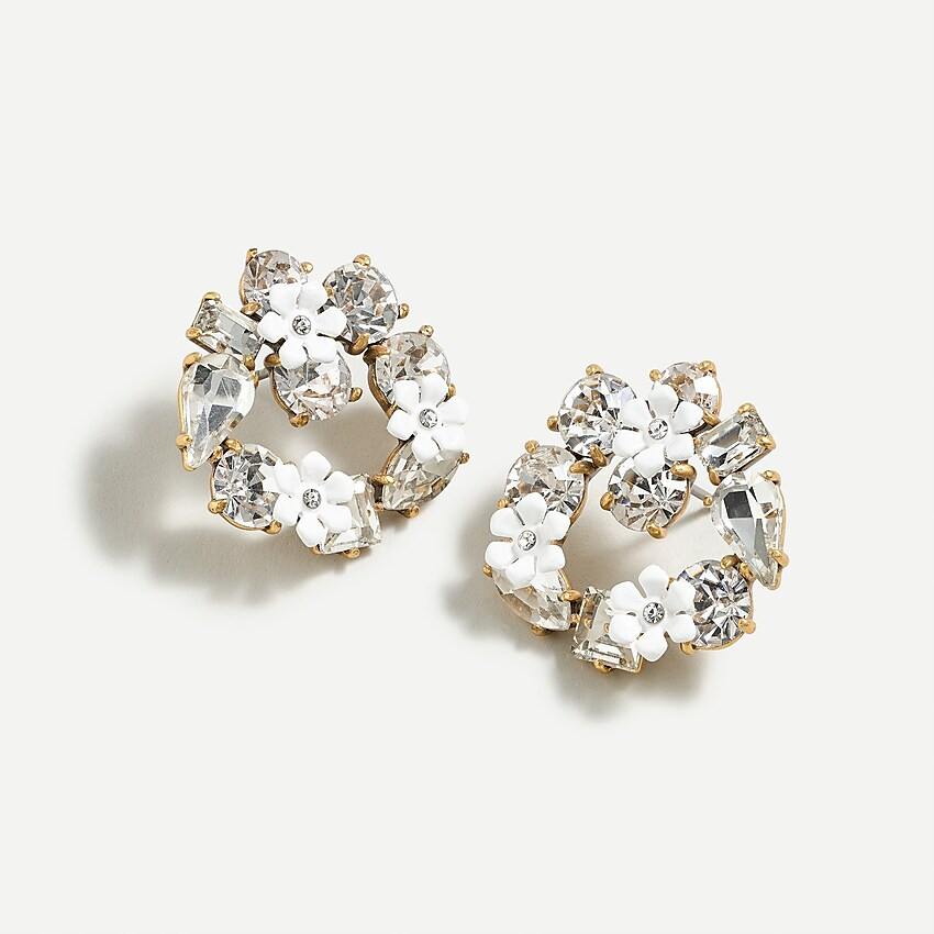 Floral wreath stud earrings | J. Crew US
