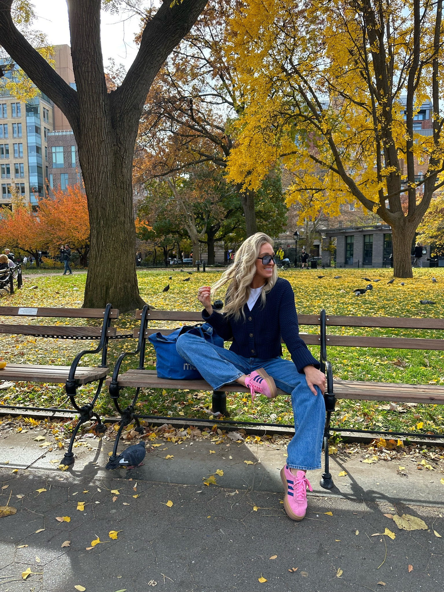 Size small cardigan, denim runs tts, gazelles order 1/2 size down! 

#LTKHoliday #LTKSeasonal