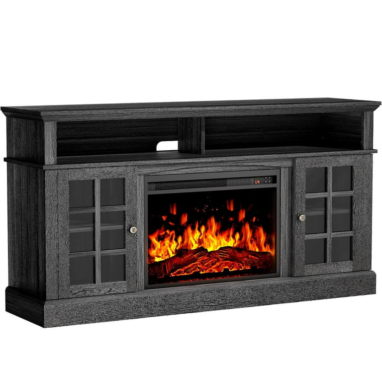 CHITOOMA 1400W Electric Fireplace TV Stand TV Console with 23″ Fireplace for up to 65 inch TVs ... | Walmart (US)