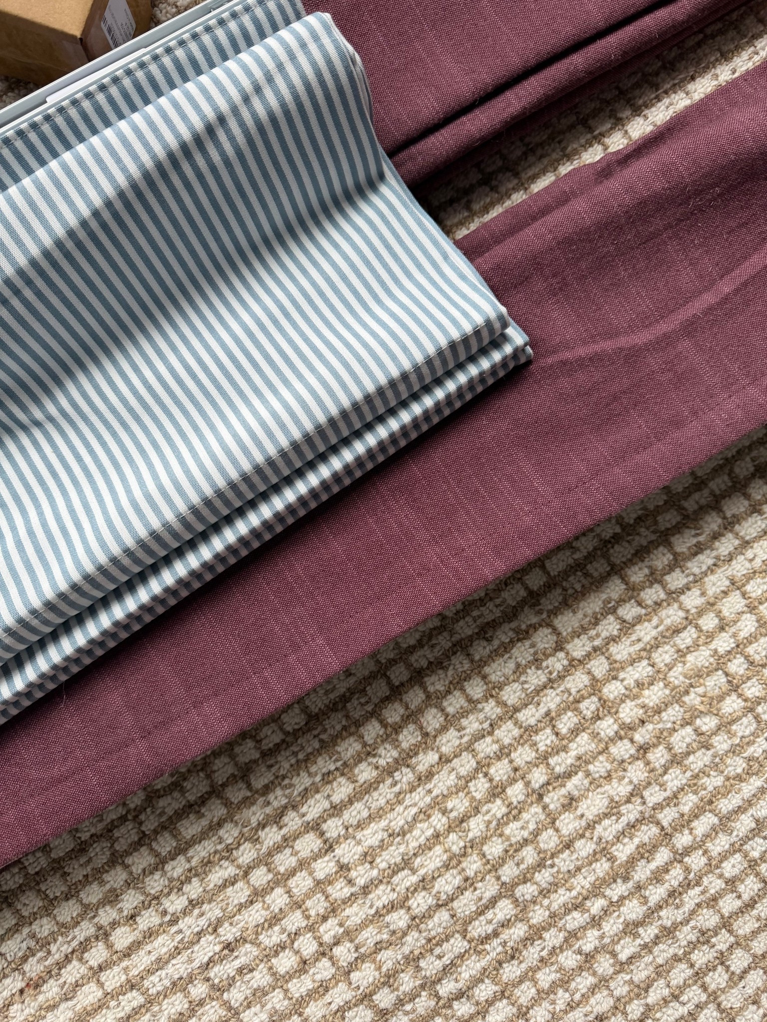 Curtains, Roman shades, & rug details 

Curtains - Jawara luxury linen cotton (Burgundy J401-17) triple pleat, black out with memory foam
Roman shades - Celia Patterned Roman Shade Cordless (C508-16 Light Blue Pinstripe) blackout

Twopages, curtains, Roman shade, area rug

#LTKmomlife #LTKKids #LTKHome