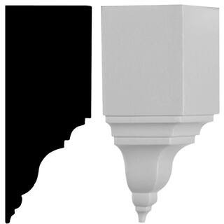 Ekena Millwork 3-1/8 in. x 3-1/8 in. x 7-3/4 in. Inside Corner for Moulding Profiles-MIC03X03BI -... | The Home Depot