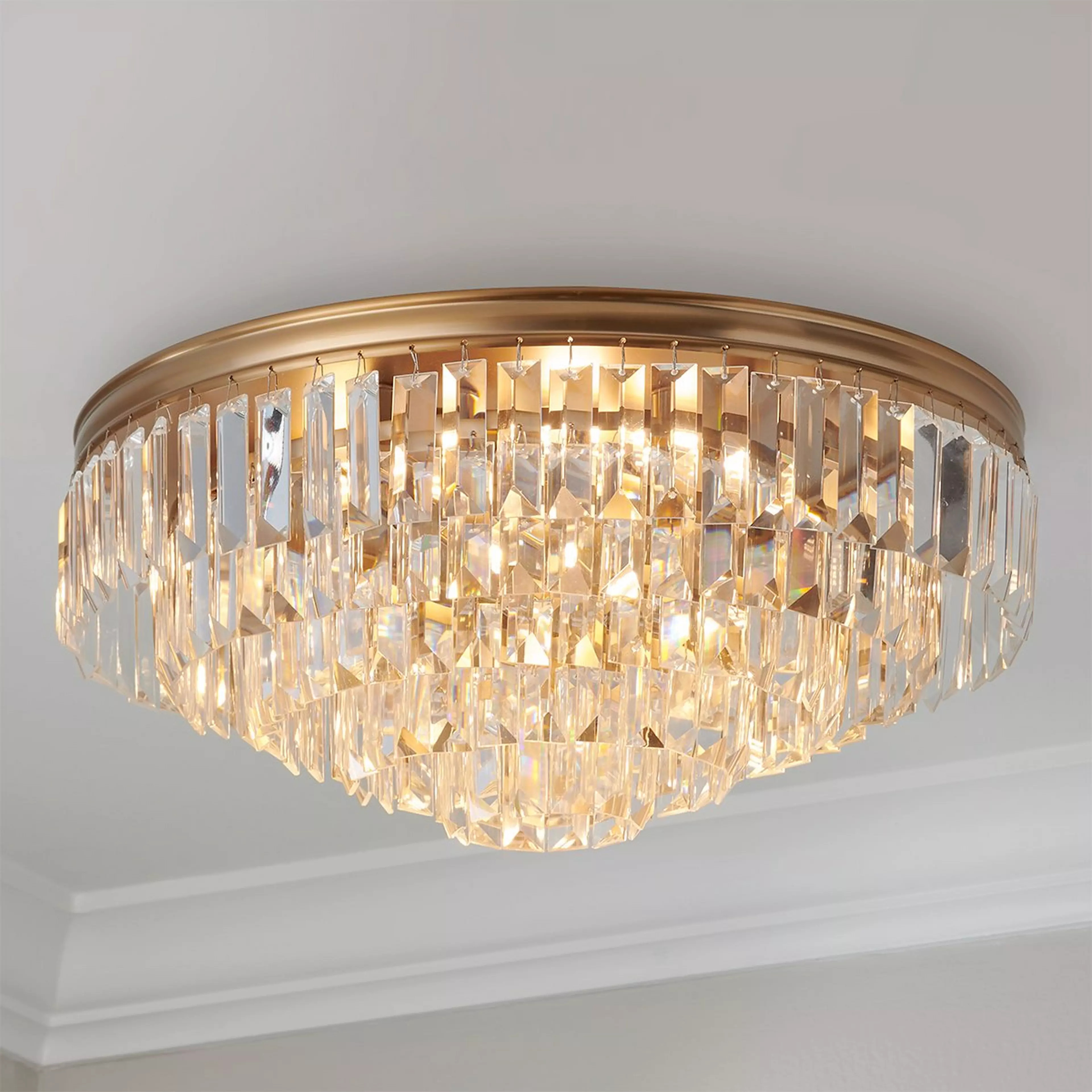 Faceted Glass Layered Ceiling Light | Shades of Light