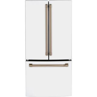 Cafe 18.6 cu. ft. French Door Refrigerator in Matte White, Fingerprint Resistant, Counter Depth a... | The Home Depot
