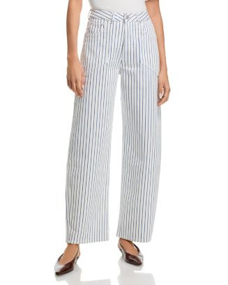 Taylor Relaxed High Rise Barrel Jeans in Nautical Stripe | Bloomingdale's (US)