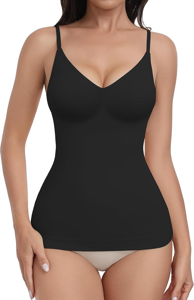 Womens Tummy Control Shapewear Tank Tops Seamless V-Neck Compression Tank Tops Body Shaper Camiso... | Amazon (US)