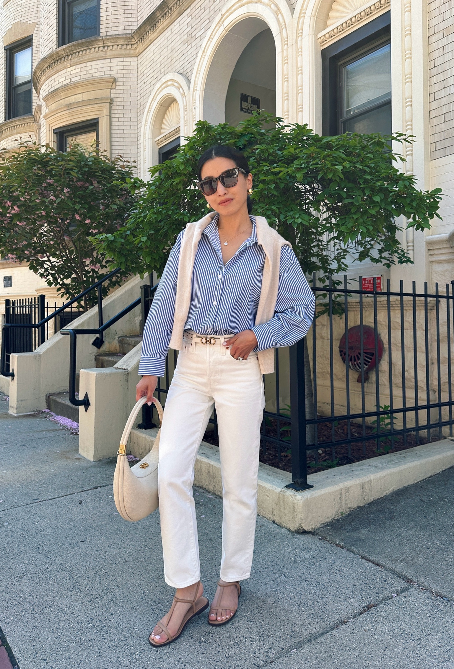 Classic ankle straight jeans on sale. If between 2 different sizes, ppl tend to size up.

• Levi’s Wedgie Straight jeans in “In the Clouds” white wash - I’m 5ft tall wearing size 24 x 26

I also LOVE the “Space to think” medium wash and Fully Baked light wash 

•old navy oversized  button up shirt Xs petite 

•Madewell sandals 5.5

•Edited Pieces reversible mini belt xxs (EditedPieces.com)

•$15 sunglasses

•Songmont convertible bag#LTKBacktoSchool

#LTKStyleTip