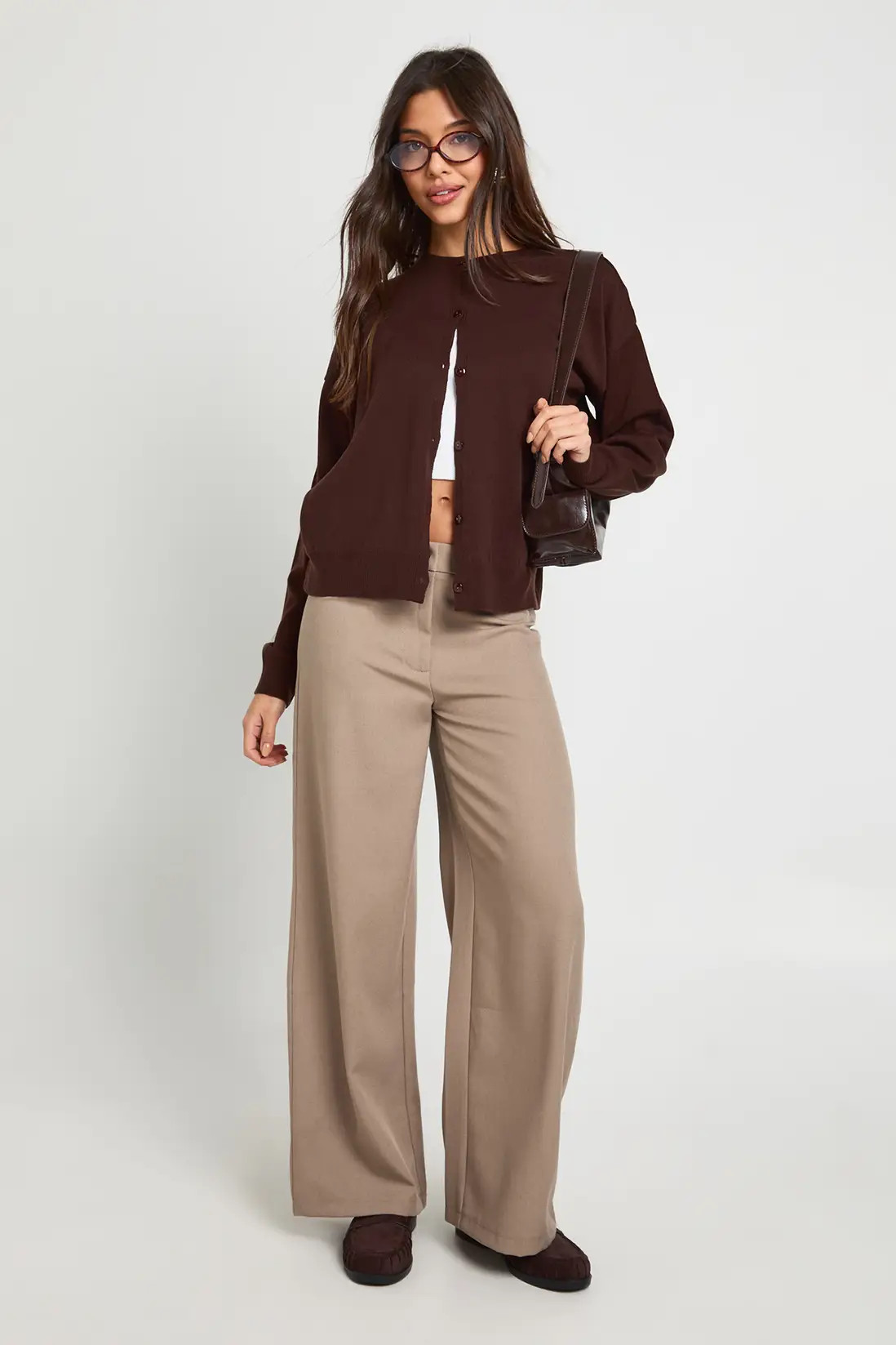 Crew Neck Button Up Cardigan | Boohoo.com (UK & IE)