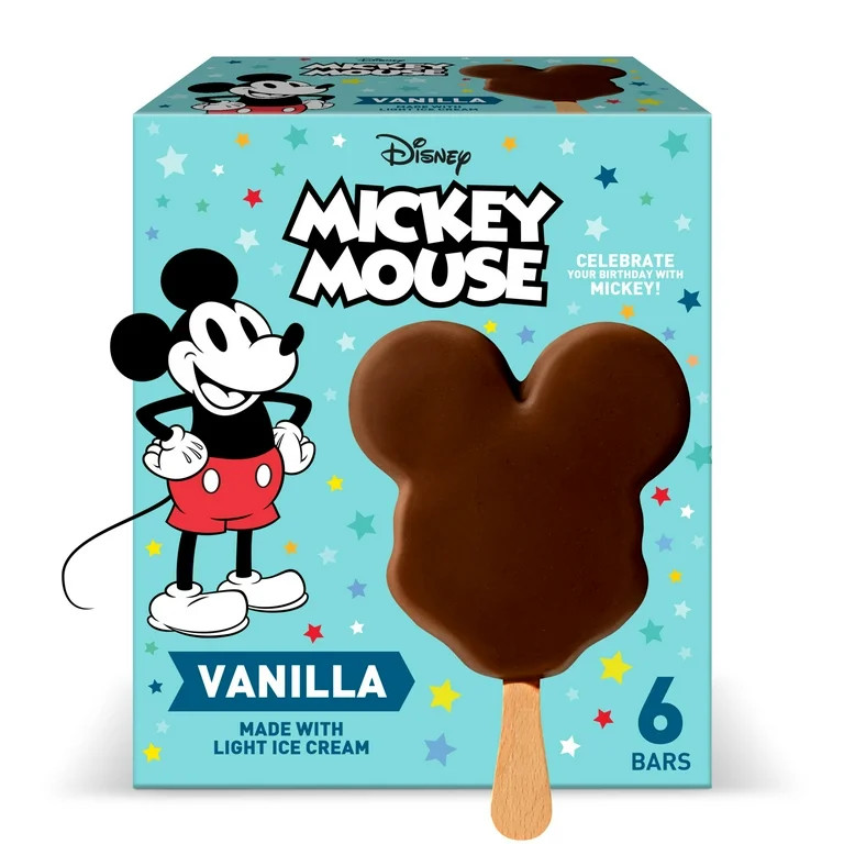 Disney Mickey Mouse Light Ice Cream Bars, 6 Count Package | Walmart (US)