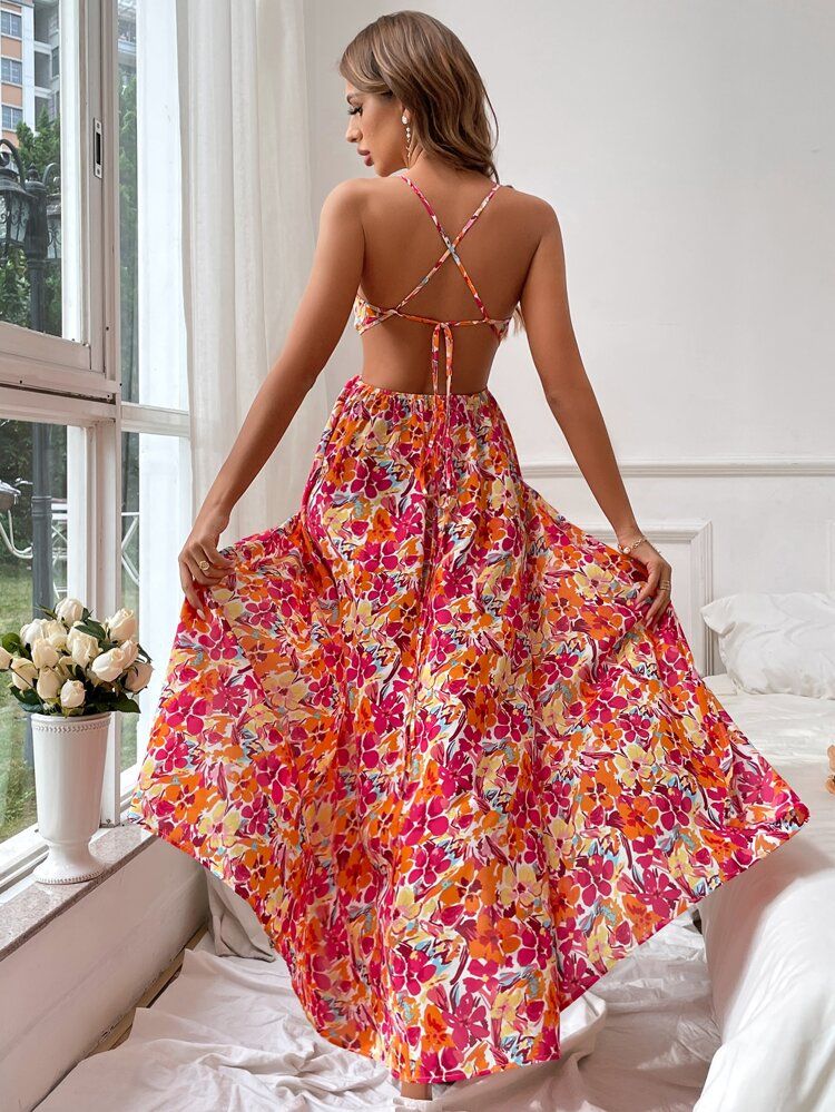 SHEIN VCAY Allover Floral Print Cami Dress | SHEIN