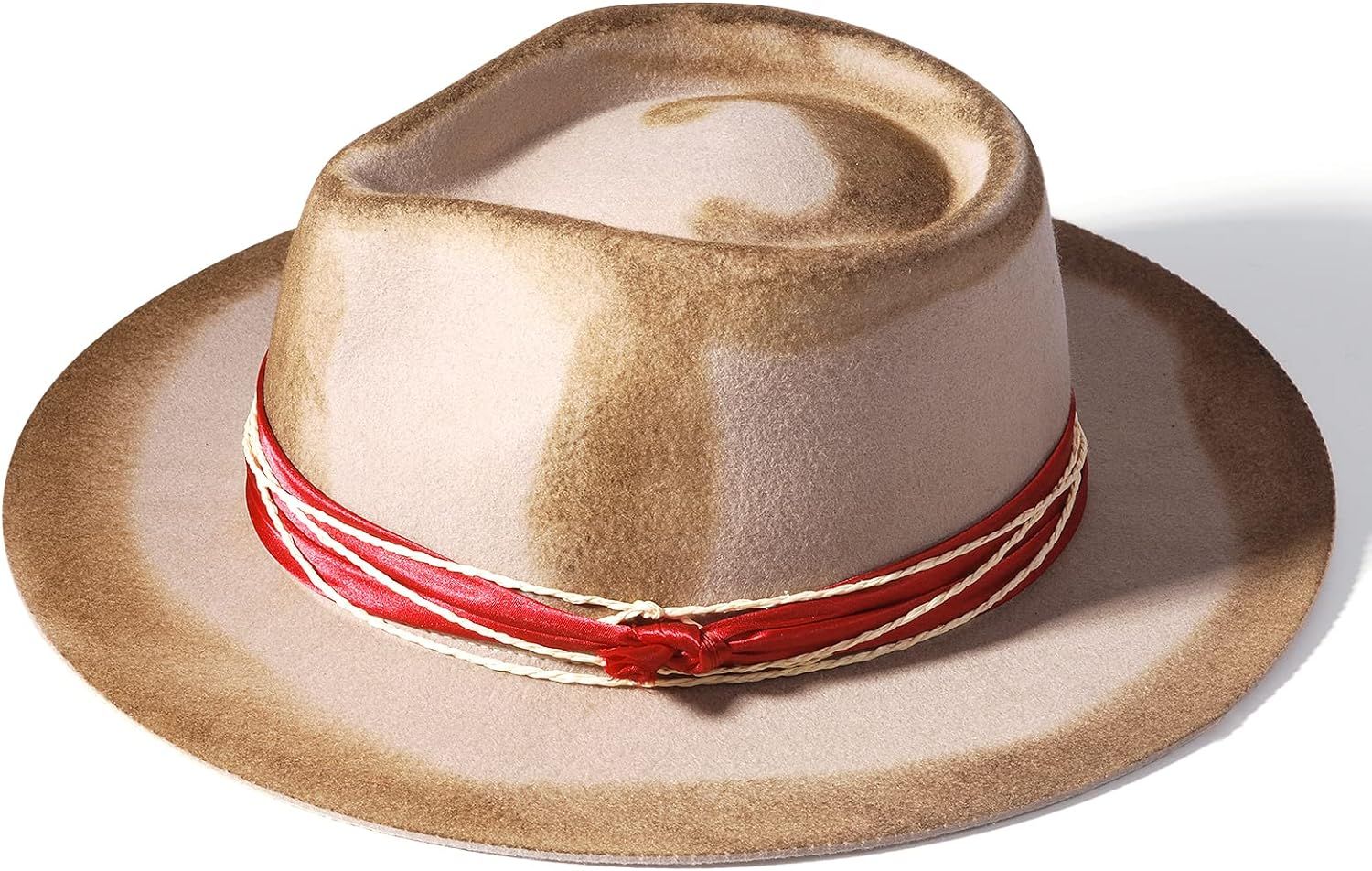 Open Road Hat Fedora Hat Pure Wool Felt Hat Vintage Rancher Hat Airway Vented Panama Hats for Men... | Amazon (US)