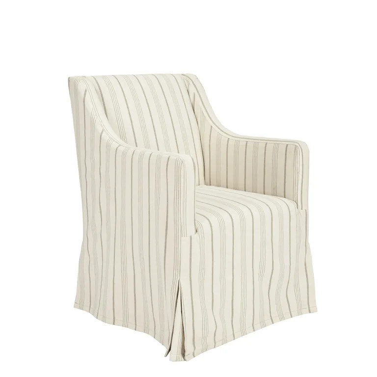 SAFAVIEH Sandra Traditional Upholstered Slipcover Chair, Beige - Walmart.com | Walmart (US)