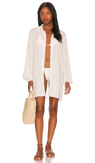 Lily Button Down Cover Up in Waterlily | Revolve Clothing (Global)