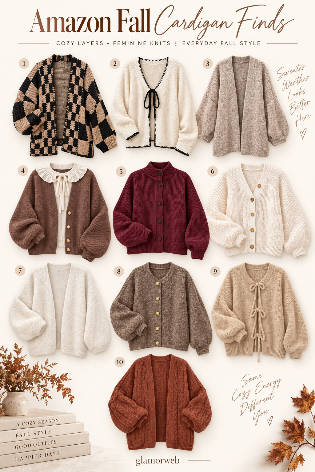 Loving all the pretty cardigan details this season—gold buttons, tie fronts, balloon sleeves, cable knits, and soft oversized shapes 🤎 These Amazon finds make even the simplest outfit feel a little more special. #AmazonFallFinds #FallCardigans #FeminineStyle #CozyFashion #AmazonFashionFinds #FallOutfitInspo #CardiganStyle #AutumnWardrobe #FallLooks 

 #LTKSeasonal #LTKU #LTKSaleAlert