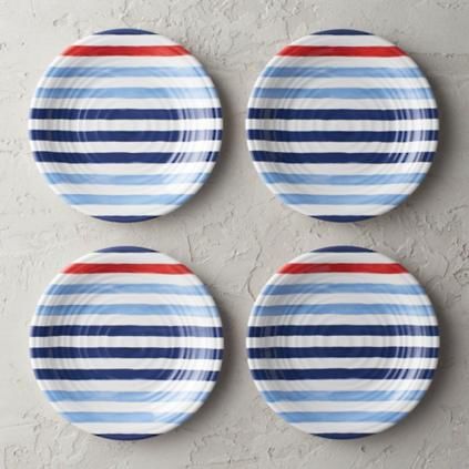 Nautical Stripes Melamine Salad Plates, Set of Four | Frontgate