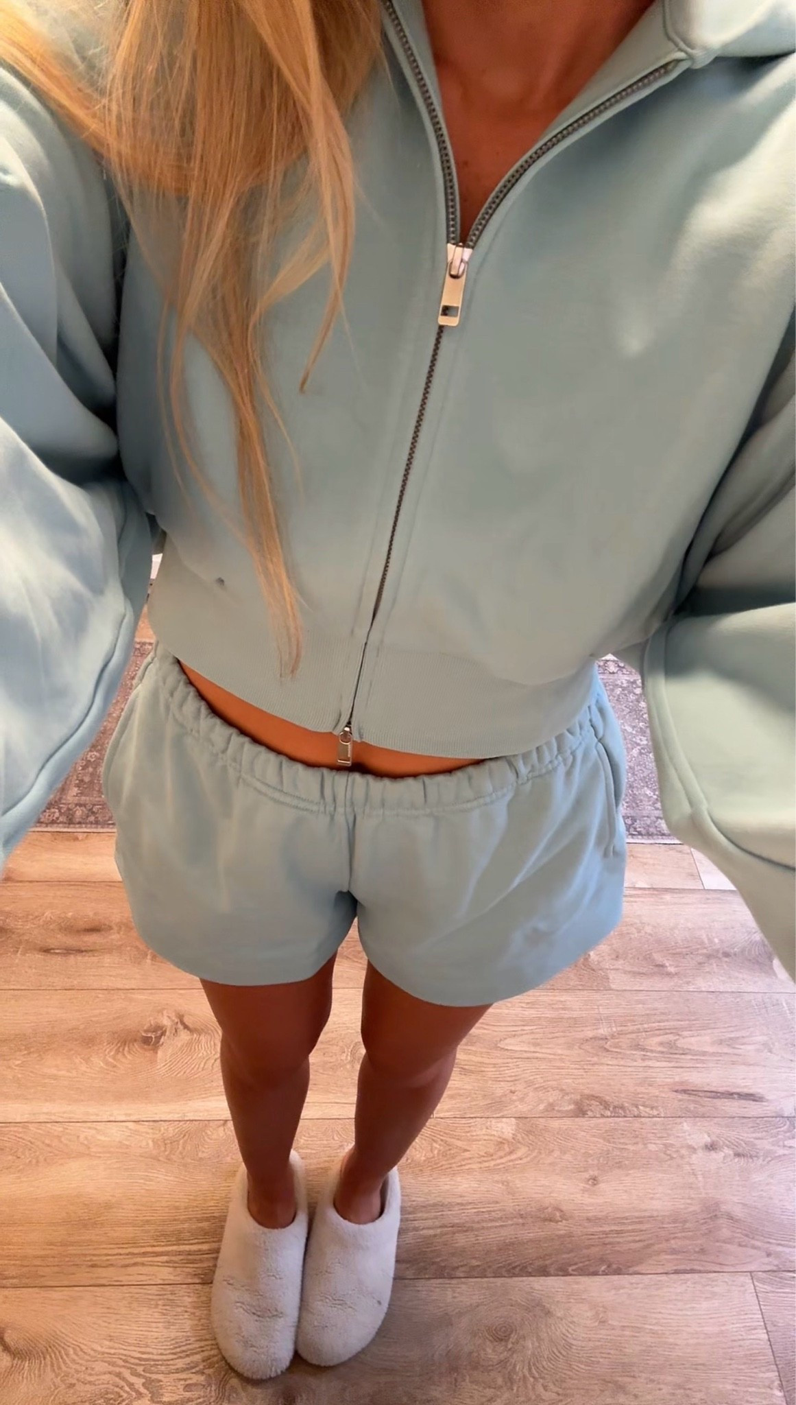 cozy morning at home 🪺 wearing the new seafoam french terry cropped full-zip hoodie & mid-rise shorts (in size mediums) from @lululemon

#summerstyle #lululemoncreator #cozyhome #ad #morningvlog

#LTKfitnessgoals #LTKootd #LTKSeasonal