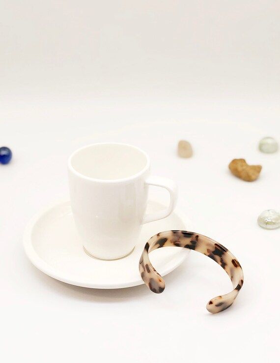 Zara Light Ivory Cuff Bracelet, Minimalist Tortoise Bracelet, Simple Tortoiseshell Cuff, Tortoise... | Etsy (US)