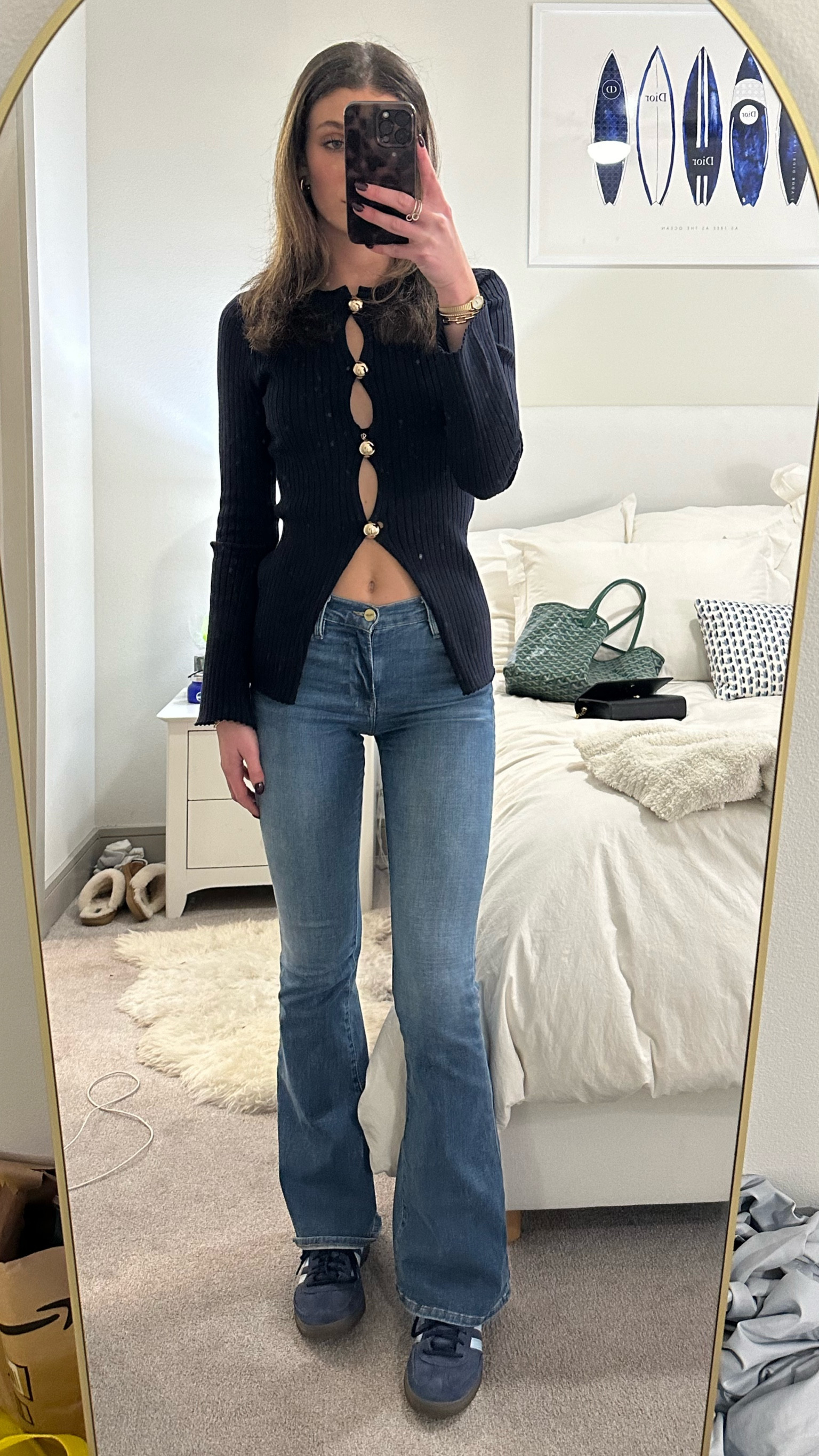 Commense cutout sweater with lagence bootcut jeans. Adidas sneakers. Nighttime outfit. Going out outfit. Cold weather outfit. Affordable fashion 

#LTKStyleTip #LTKFindsUnder50