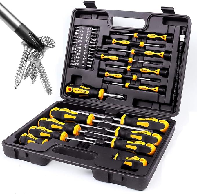 Magnetic Screwdrivers Set with Case, Amartisan 42-piece Includs Slotted, Phillips, Hex, Pozidriv,... | Amazon (US)