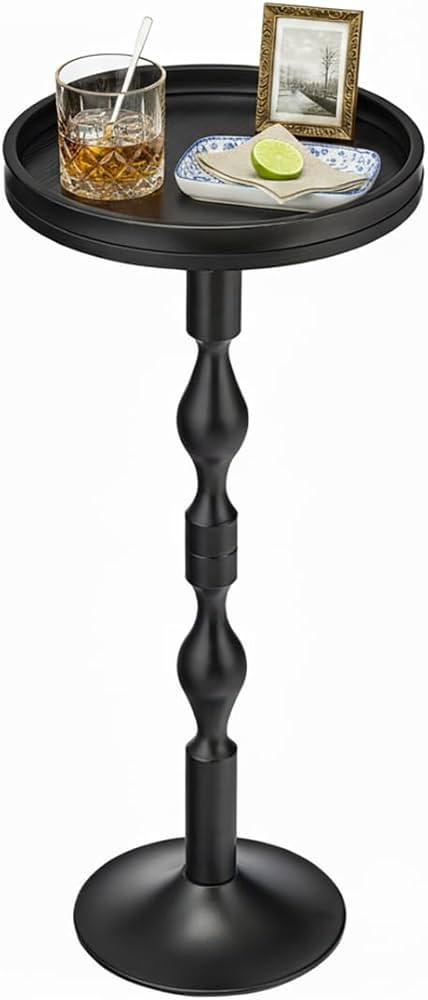 Small Round Drink Table,Pedestal Tables,Small Round Side Table for Narrow Spaces,End Table for Li... | Amazon (US)